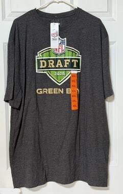 Green Bay Packers Licensed NFL Draft 2025 T-Shirt XXL NFL Team Apparel NEW